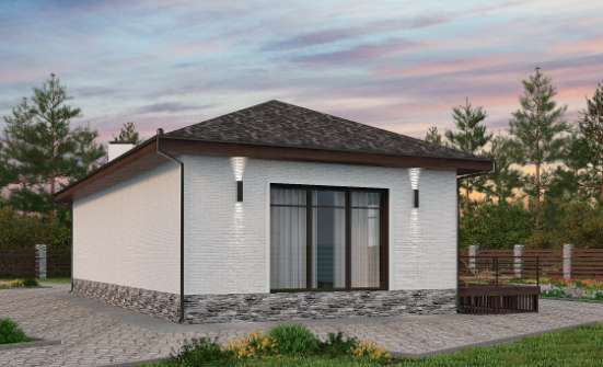 145-001-Л Проект бани из пеноблока Владикавказ | Проекты одноэтажных домов от House Expert