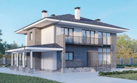 250-004-Л Проект двухэтажного дома, просторный загородный дом из теплоблока Владикавказ | Проекты домов от House Expert
