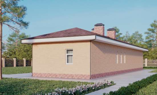 110-006-Л Проект бани из поризованных блоков Владикавказ | Проекты одноэтажных домов от House Expert