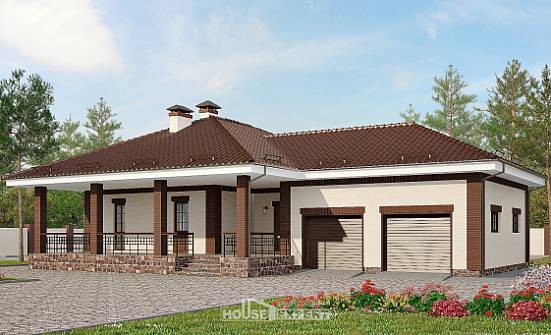 160-015-П Проект одноэтажного дома, гараж, бюджетный дом из блока Владикавказ | Проекты домов от House Expert