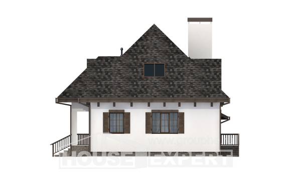 110-002-Л Проект двухэтажного дома мансардный этаж, гараж, простой коттедж из бризолита Владикавказ, House Expert