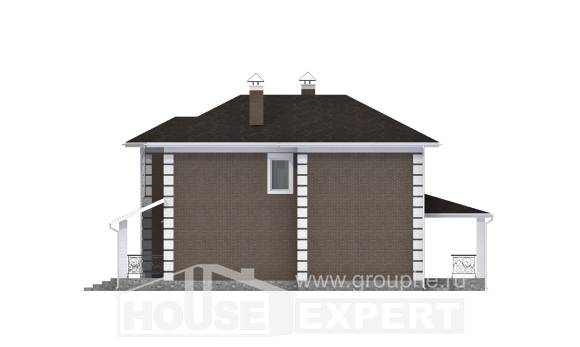 185-002-П Проект двухэтажного дома, красивый коттедж из блока Владикавказ, House Expert