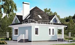 110-001-Л Проект двухэтажного дома мансардой, скромный домик из поризованных блоков Владикавказ, House Expert