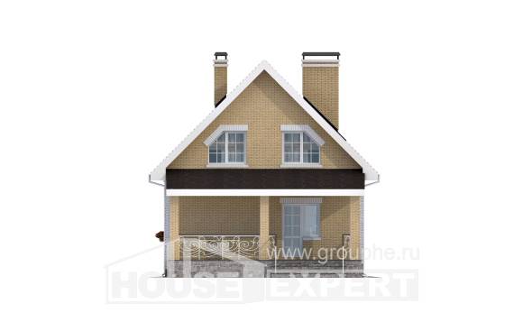 130-004-П Проект двухэтажного дома с мансардой, современный загородный дом из керамзитобетонных блоков Владикавказ, House Expert