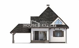 110-002-Л Проект двухэтажного дома мансардный этаж, гараж, компактный домик из теплоблока Владикавказ, House Expert
