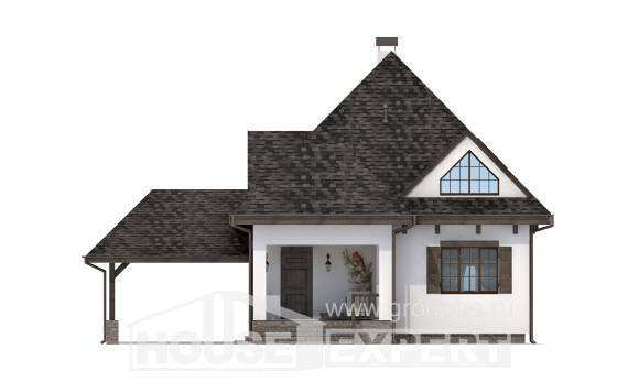 110-002-Л Проект двухэтажного дома мансардный этаж, гараж, компактный домик из теплоблока Владикавказ, House Expert