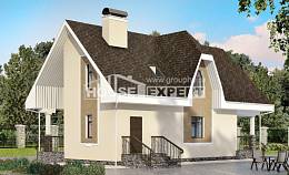 125-001-Л Проект двухэтажного дома с мансардой, доступный домик из теплоблока Владикавказ, House Expert