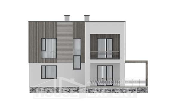 150-017-П Проект двухэтажного дома, простой загородный дом из поризованных блоков Владикавказ, House Expert