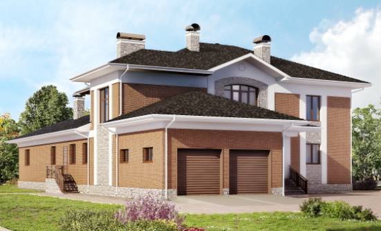 520-002-Л Проект трехэтажного дома и гаражом, уютный дом из газобетона Владикавказ | Проекты домов от House Expert