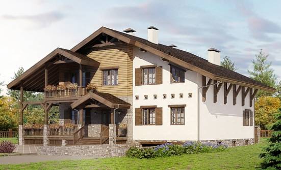 400-004-П Проект трехэтажного дома с мансардным этажом, гараж, классический загородный дом из кирпича Владикавказ | Проекты домов от House Expert