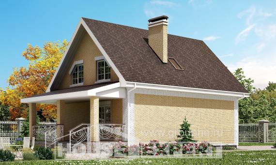 130-004-П Проект двухэтажного дома с мансардой, классический загородный дом из керамзитобетонных блоков Владикавказ, House Expert