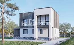 150-017-П Проект двухэтажного дома, недорогой коттедж из поризованных блоков Владикавказ, House Expert