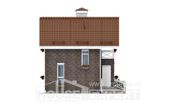 045-001-Л Проект двухэтажного дома с мансардой, экономичный коттедж из теплоблока Владикавказ, House Expert